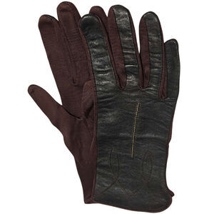 Brown Leather Top Driving Gloves Polyester Bottom Gently Used Size 7 Vintage